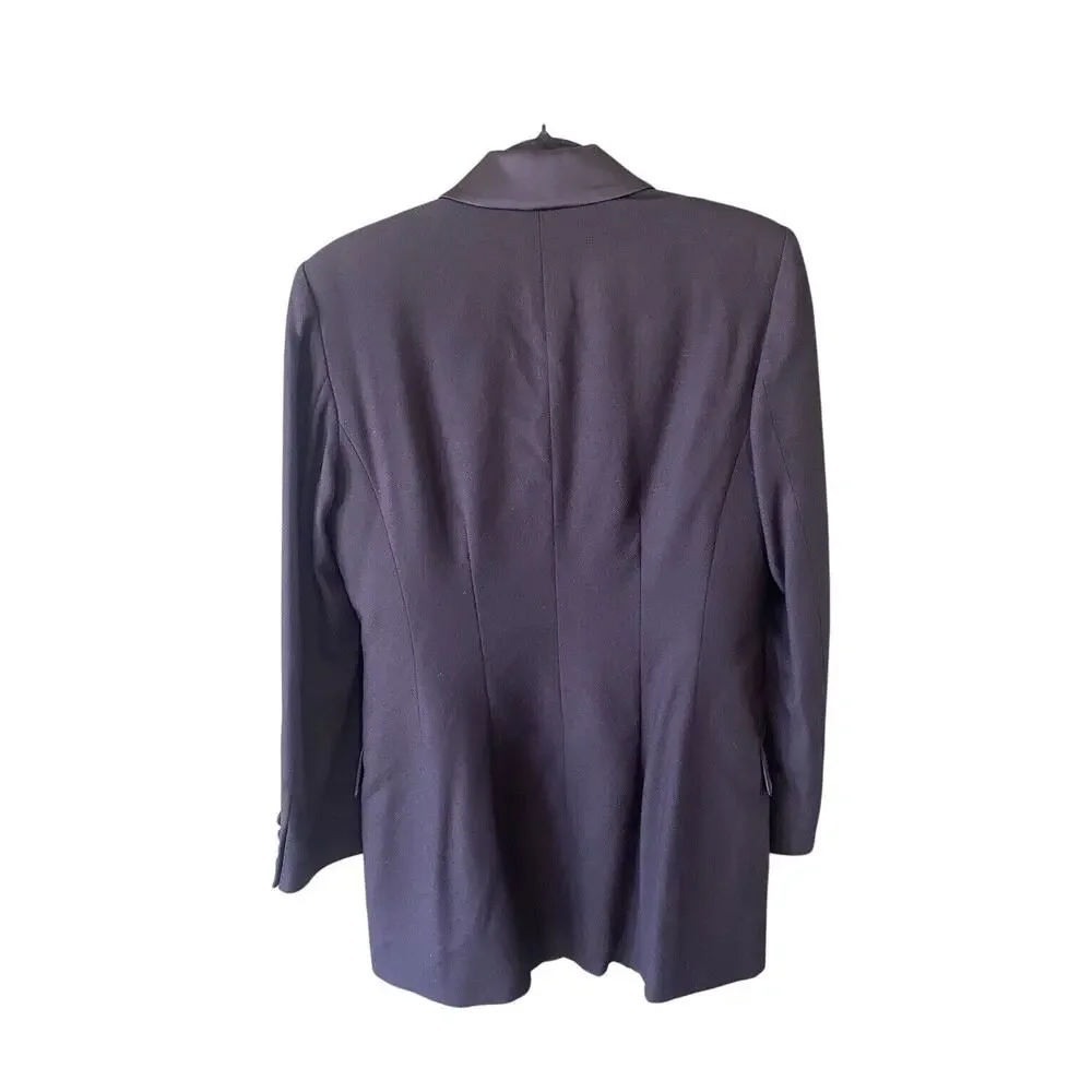 VINTAGE Pendleton Blazer Womens Size 4 100% Wool Black Classic Office Capsule - Picture 2 of 10